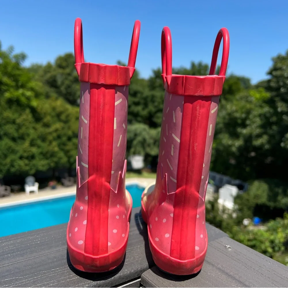 Cat and Jack Girl Rainboots size 9c pink